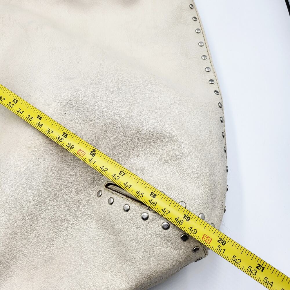Y2K Michael by Michael Kors Cream Leather Studded Slouch Hobo Shoulder Bag - Picture 14 of 16